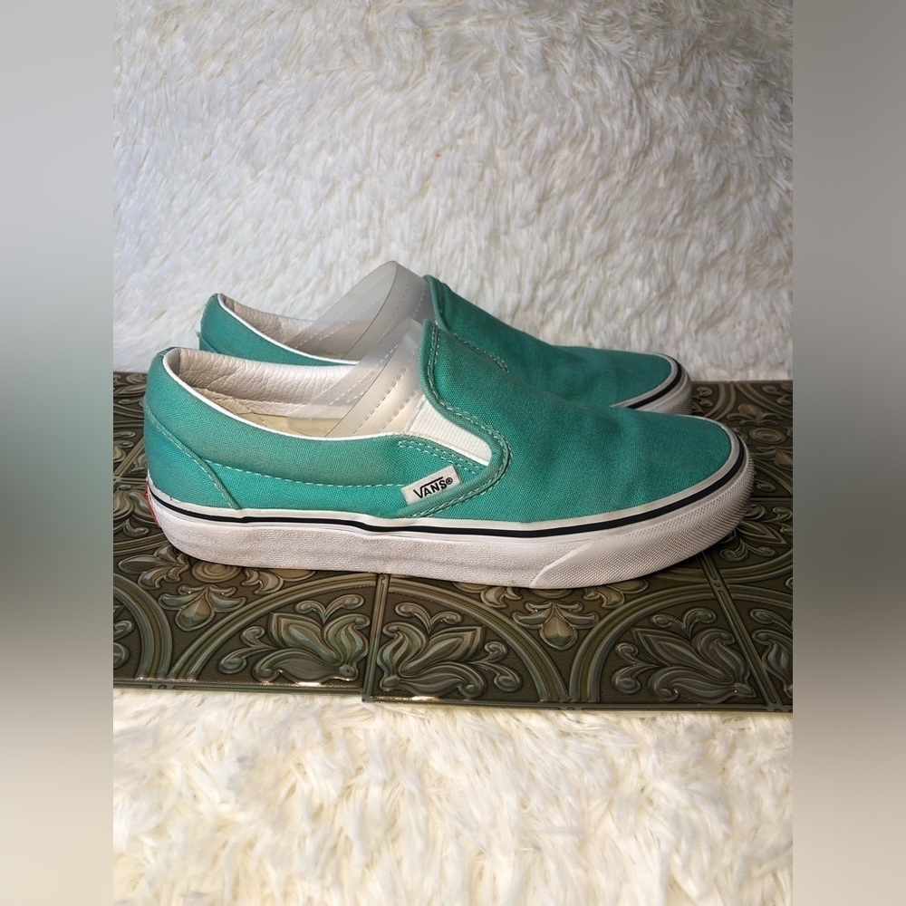 Women’s Teal Slip-On Sneakers size 6.5 Men’s 5 - Picture 6 of 16